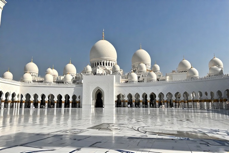 Grand Mosque Abu Dhabi at golden hour